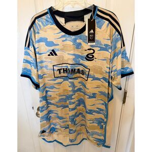 Philadelphia Union Jersey Away 23/24 Adidas Men's 2XL Slim Fit Blue Camo NWT